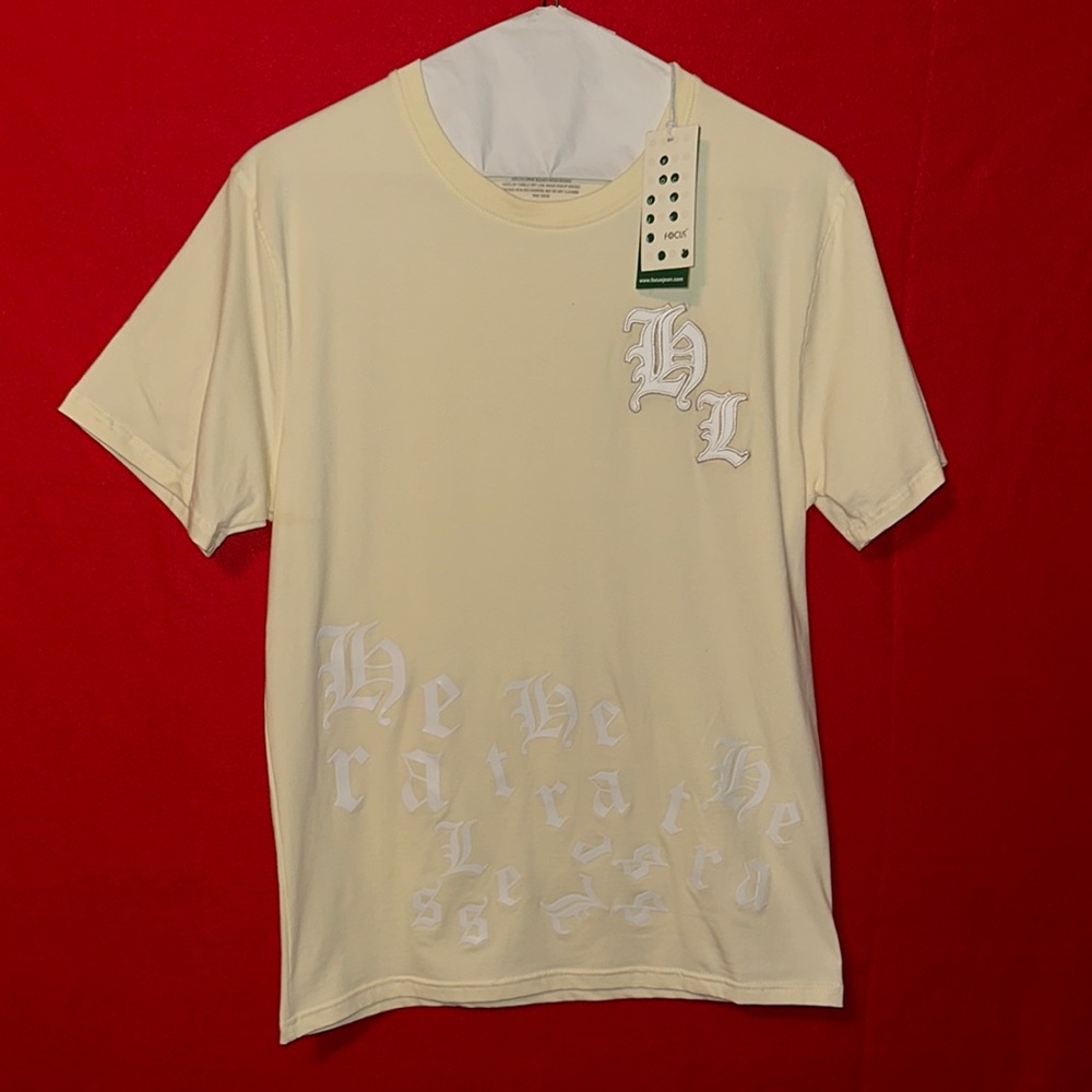 Cream Short Sleeve Tee with Minimalist Design